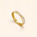 Gold-Tone Ring with Clear Crystals