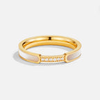 Gold-Tone Ring with Clear Crystals