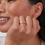 Gold-Tone Ring with Clear Crystals