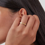 Gold-Tone Ring with Clear Crystals