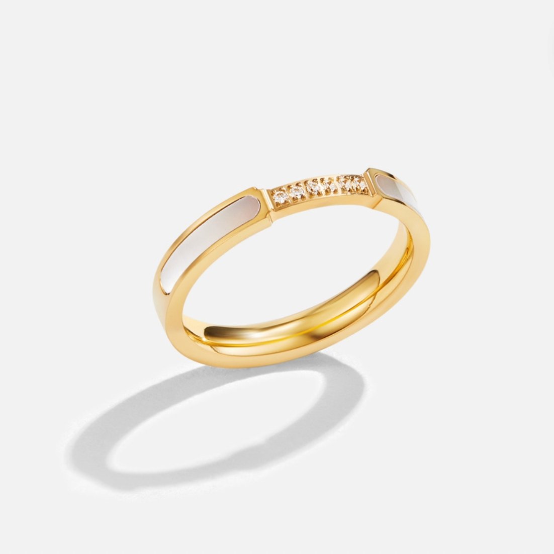 Gold-Tone Ring with Clear Crystals