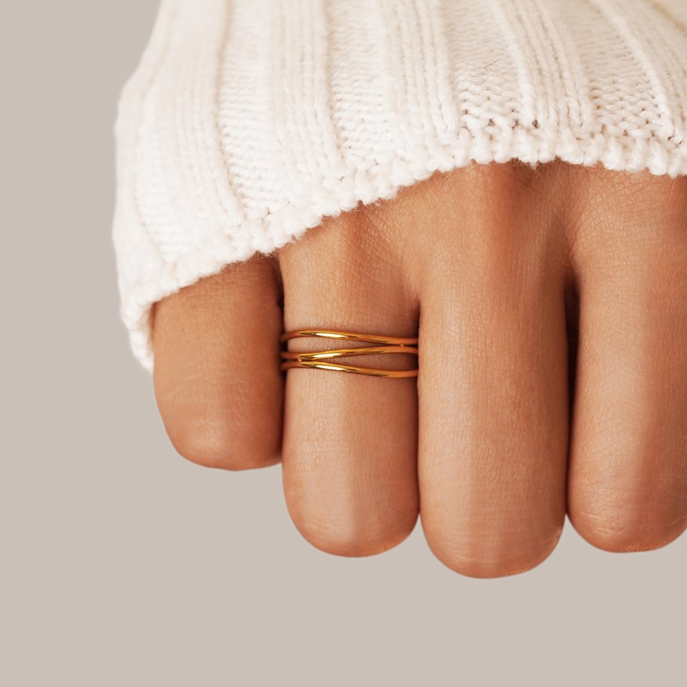 Gold-Tone Layered Band Ring