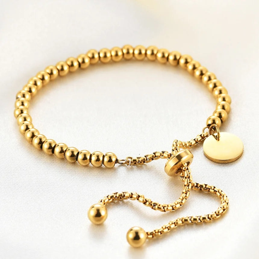 Women's Beaded Bracelet with Sliding Chain