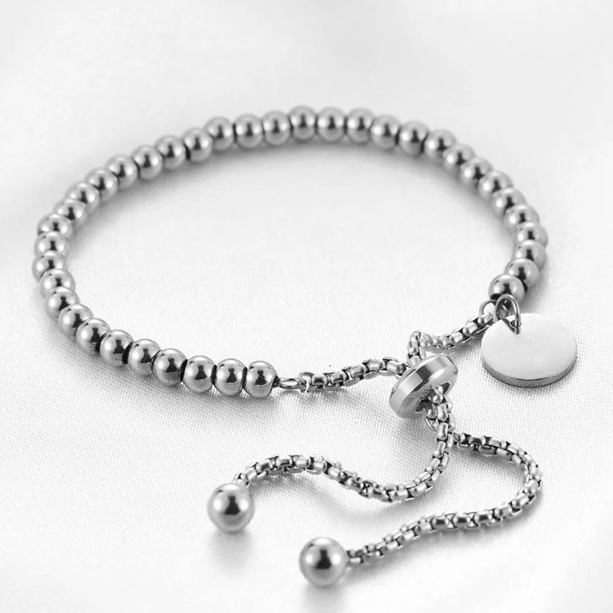 Women's Beaded Bracelet with Sliding Chain
