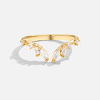 Women's Gold-Tone Open Ring with Clear Stones