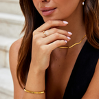 Women's Gold-Tone Open Ring with Clear Stones