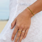 Women's Gold-Tone Ring with White Beads