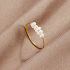 Women's Gold-Tone Ring with White Beads