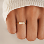 Women's Gold-Tone Ring with White Beads