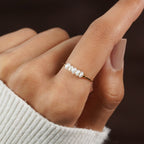 Women's Gold-Tone Ring with White Beads