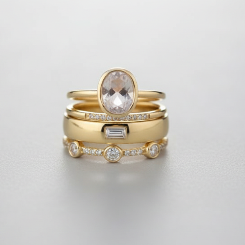 Women's Gold Stacking Ring Set