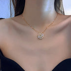 Women's Heart Clover Pendant Necklace