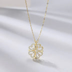 Women's Heart Clover Pendant Necklace