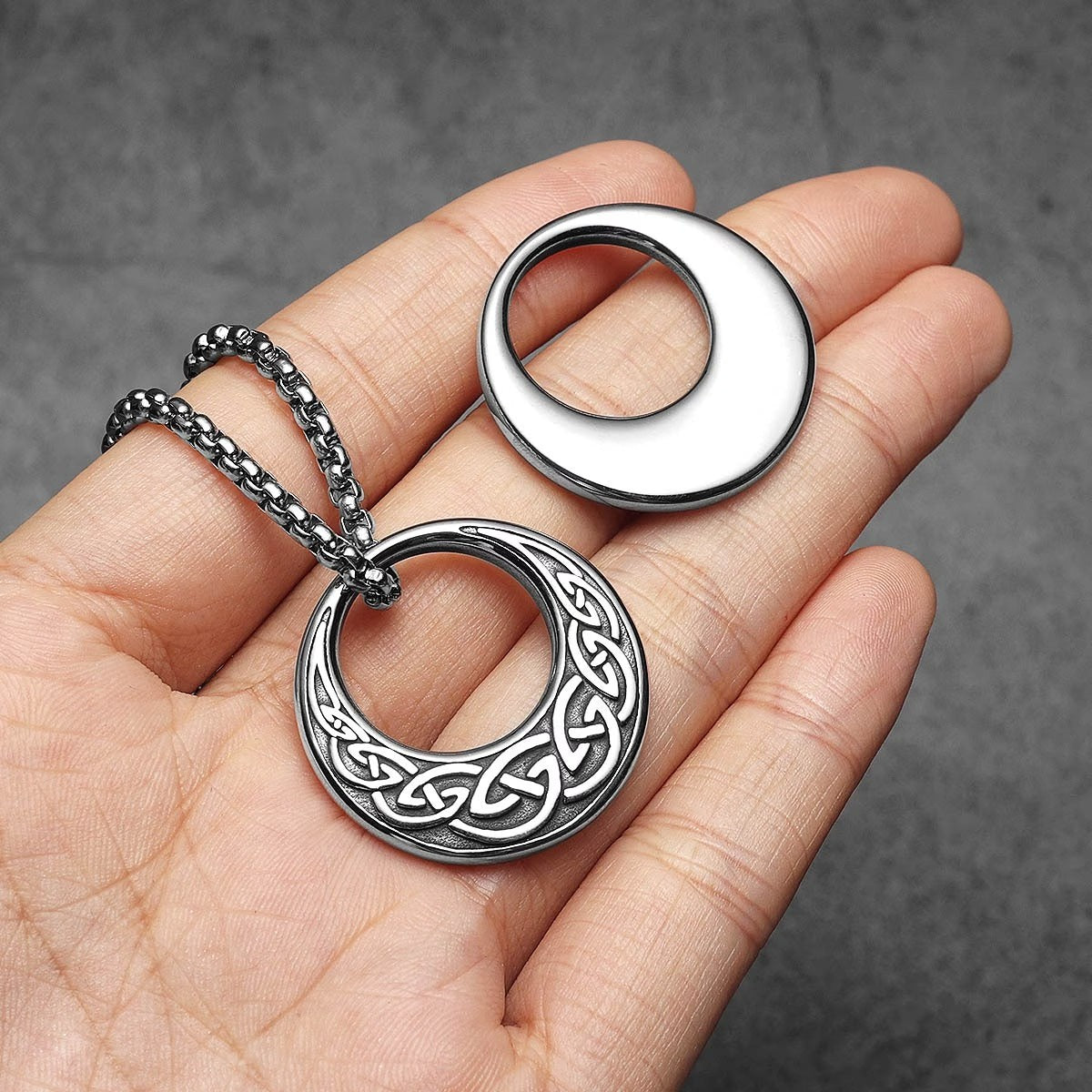 Men's Circular Ring Pendant Necklace