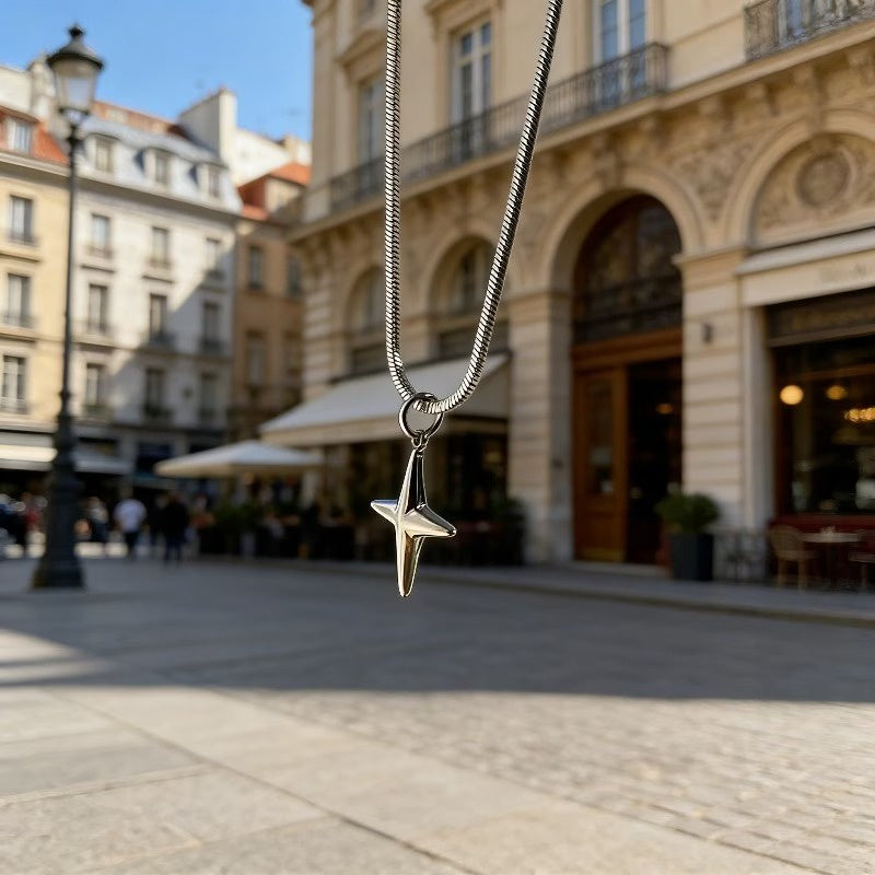 Men's Four-Point Star Pendant Necklace