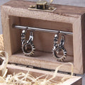 Men's Hinged Hoop Earrings with Spiked Ring Pendant