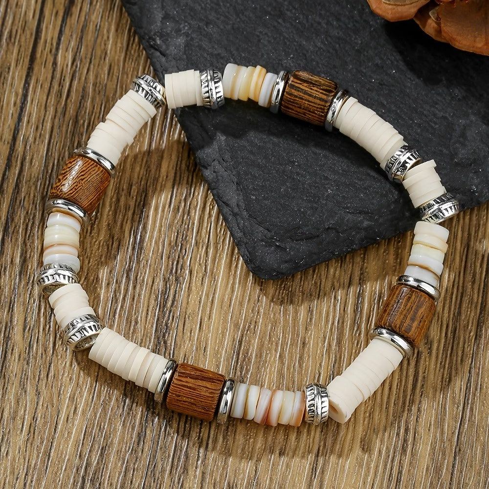Men's Mixed Bead Stretch Bracelet