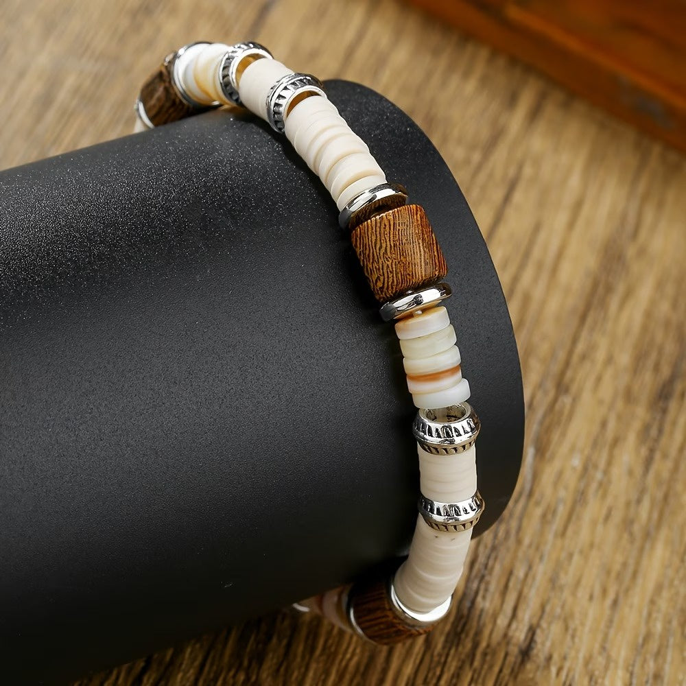 Men's Mixed Bead Stretch Bracelet