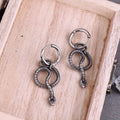 Men's Snake Charm Hoop Earrings