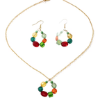 Women's Beaded Necklace and Drop Earrings Set