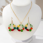 Women's Beaded Necklace and Drop Earrings Set