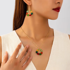 Women's Beaded Necklace and Drop Earrings Set