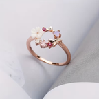 Women's Floral Butterfly Cluster Ring