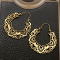 Women's Hoop Earrings with Geometric Cutouts