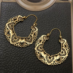 Women's Hoop Earrings with Geometric Cutouts