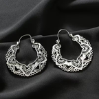 Women's Hoop Earrings with Geometric Cutouts