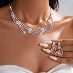 Women's Multi-Strand Necklace and Earrings Set