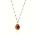 Women's Teardrop Gemstone Pendant Necklace