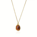 Women's Teardrop Gemstone Pendant Necklace