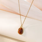 Women's Teardrop Gemstone Pendant Necklace