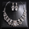 Women's Teardrop Stone Necklace and Earrings Set