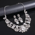 Women's Teardrop Stone Necklace and Earrings Set